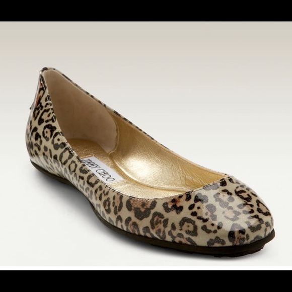 Jimmy Choo Shoes - Jimmy Choo leopard sparkle patent flats